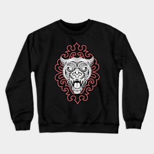 Tribal line Art Tiger Crewneck Sweatshirt